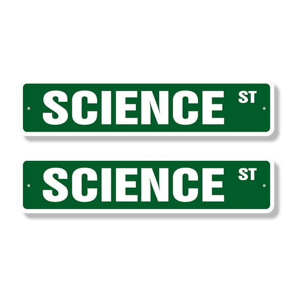 SCIENCE Classic Street Sign (2 Pack) chemistry biology teacher geek degree Road Sign | 6" X 24" Plastic Address Sign