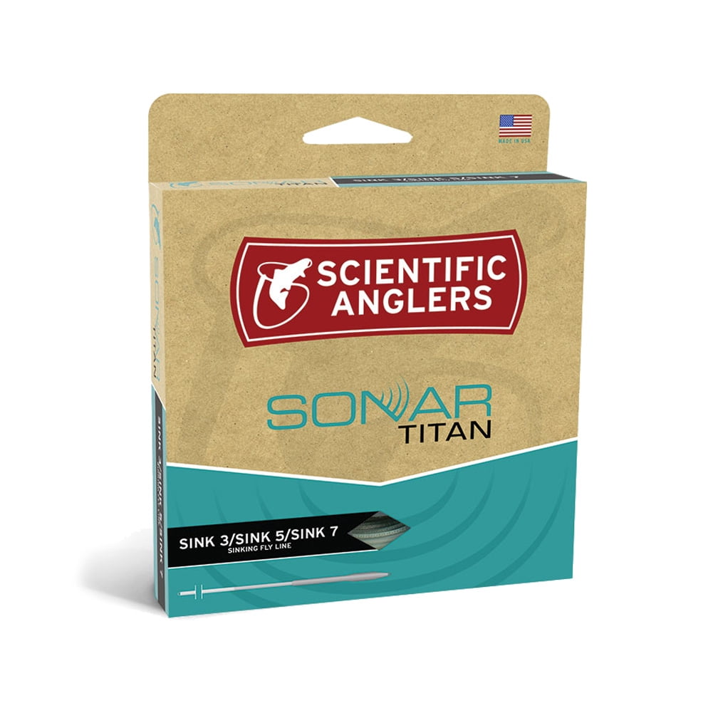 SCIENTIFIC ANGLERS Sonar Titan Textured Taper Sink 3/Sink 5/Sink 7 Wf-8-S Olive/Charcoal/Black Fly Line (126298)