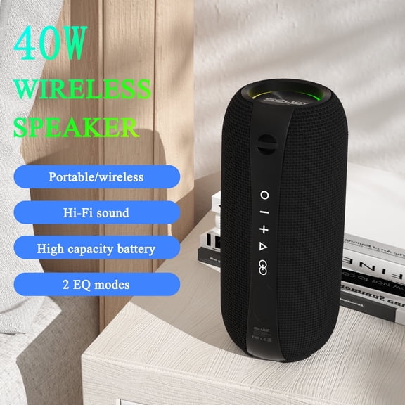 SCIJOY Bluetooth Portable Speaker, Black, X10, New, 1 Pack