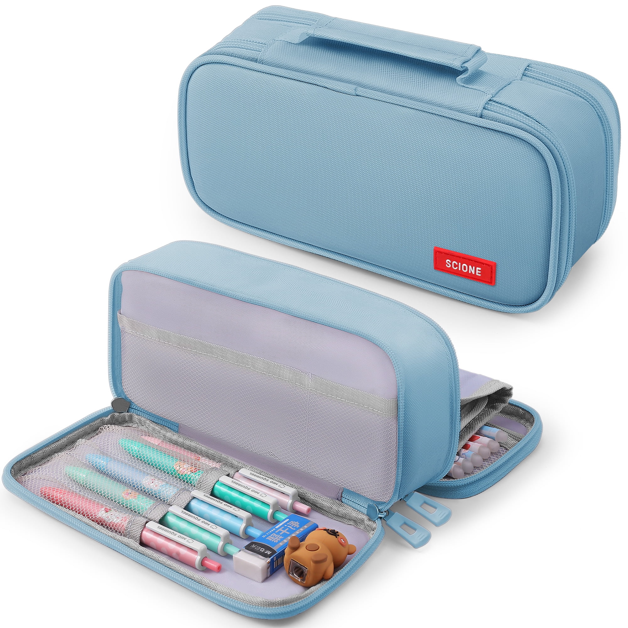 Portable Pencil Box Organizer Storage Case Pen Marker Holder Pencil Holder  for Teen Girls Students Kids Gifts