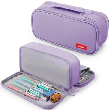 SCIONE Pencil Case for Girls,Large Pencil Pouch School Supplies for Kids with Dry-erase Board,Big Capacity Zipper Cute Pen Box Bag Organizer,Back to School Gifts for Student Teens Women College Office