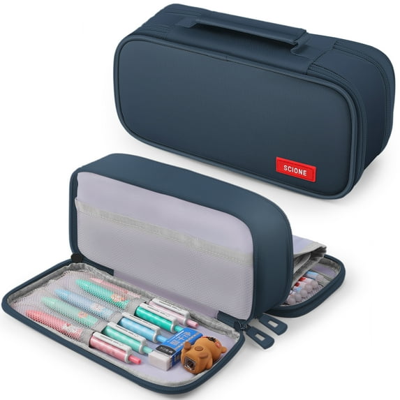 SCIONE Pencil Case for GirlsBoys,Large Pencil Pouch School Supplies for Kids with Dry-erase Board,Big Capacity Zipper Cute Pen Box Bag Organizer,BacktoSchool Gifts for StudentTeens Women CollegeOffice