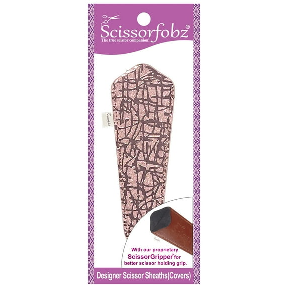 SCISSORFOBZ Designer Scissors Sheaths Shears Protective Covers-For Large Scissors - Modern Metallic Rose Gold Design-#SL-226