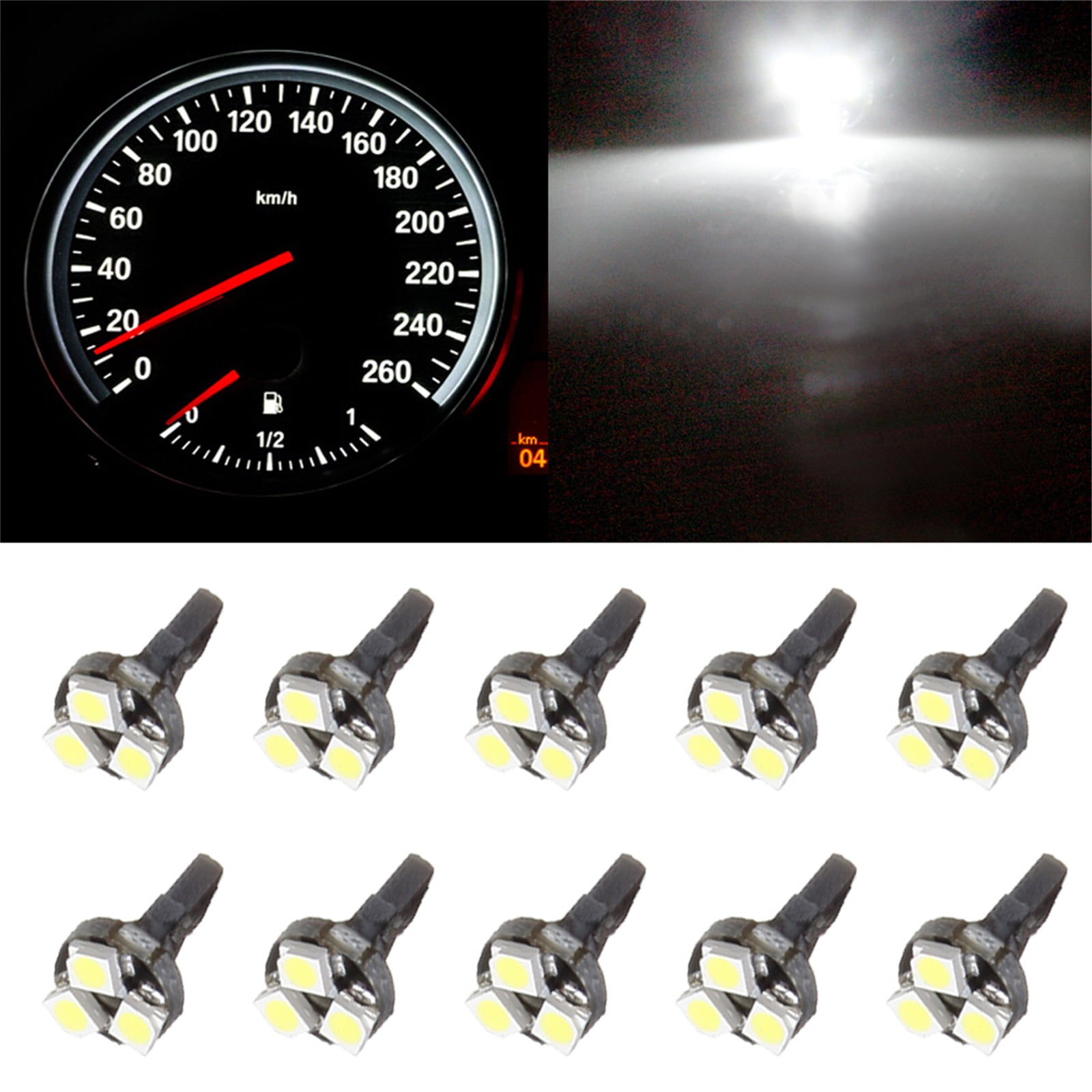 SCITOO 10Pcs T5 74 Light Bulbs Instrument Gauge Cluster Light Bulbs ...