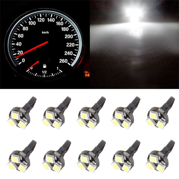 SCITOO 10Pcs T5 74 Light Bulbs Instrument Gauge Cluster Light Bulbs Speedometer Gauge Cluster Lights