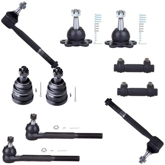 SCITOO 10pcs Suspension Kit Front Inner Tie Rod End Front Lower Ball Joint Front Outer Tie Rod End Front Upper Ball Joint Tie Rod Adjusting Sleeve For Chevrolet C1500 C2500 For GMC C1500 C2500