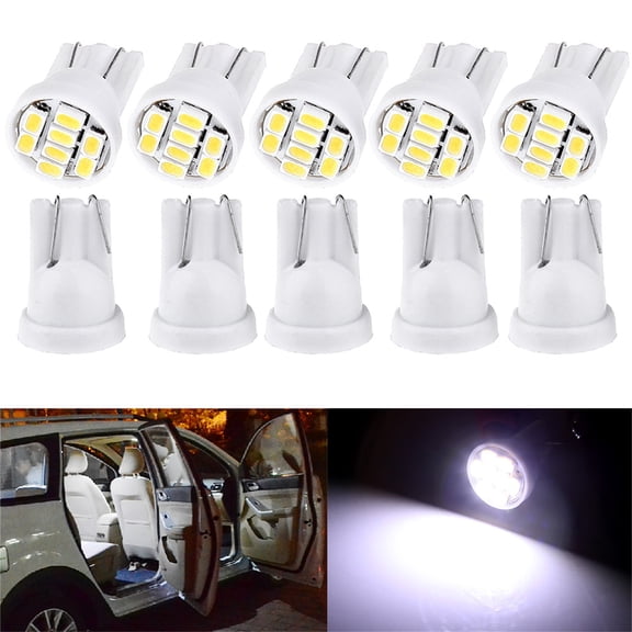 SCITOO 10x T10 Epistar Festoon LED White 6000K Super Bright:8-3020-SMD ets 211 560 569 578 LED Bulb Fit for Interior Dome Map Trunk Light Error Free