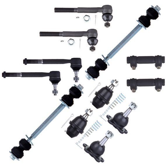 SCITOO 12pcs 2 Outer Tie Rod 2 Inner Tie Rod 2 Upper 2 Lower Ball Joint 2 Front Sway Bar 2 Adjusting Sleeve fit 95-00 for GMC K2500 95-98 for GMC Yukon