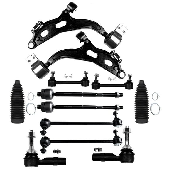 SCITOO 12pcs Suspension Kit Front Lower Control Arm And Ball Joint Outer Inner Tie Rod End w/ Boot Sway Bar Link Replacement For 2005-2007 For Ford Five Hundred For Ford Freestyle For Mercury Montego