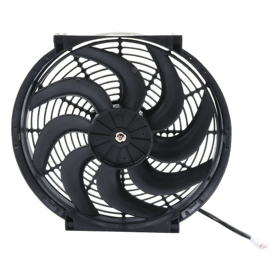 SCITOO 14inch Slim Push Pull Electric Radiator Condenser Cooling Fan 12V Mount Kit Plastic Black Universal