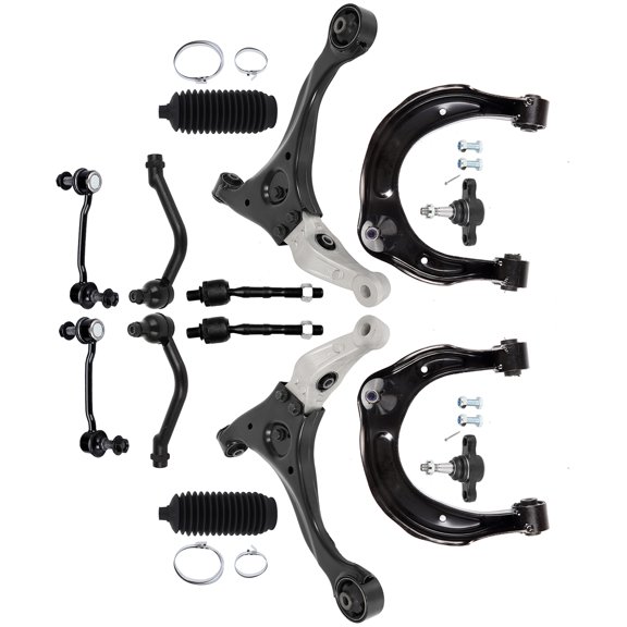 SCITOO 14pcs Front Suspension Kit Tie Rod End Sway Bars Control Arm and Ball Joint Steering Rack Boot fit for Infiniti G35 2003-2004 for Nissan 350Z 2003-2004 32106778560 K621936 K641594 K641595