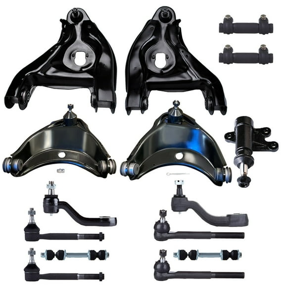 SCITOO 15pcs Front Suspension Kit Idler Arm Pitman Arm Upper Lower Control Arm Tie Rod End Adjusting Sleeve Sway Bar Link for Chevy C1500 & C1500 Suburban Tahoe for GMC C1500