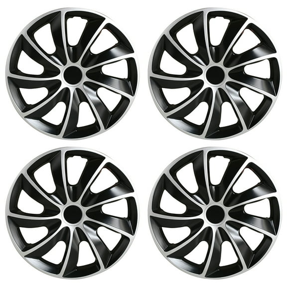 SCITOO 17 Inch Hubcaps Set of 4 for Most Cars w/ABS,17 Inch Hubcaps Black Matte