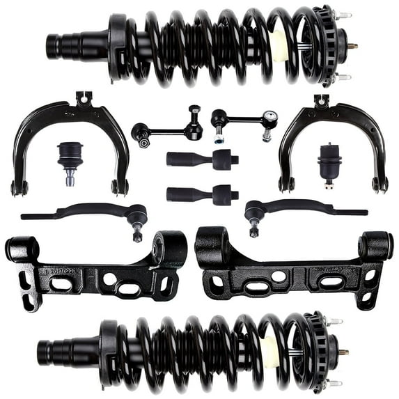 SCITOO 171341 ES3676 ES3675 EV80965 k80824 K80825 Front Strut Spring Assembly Tie Rod End Stabilizer Bar Link Control Arm Ball Joint Control Arm Support Bracket Fits 04 05 06 07 for Buick Rainier