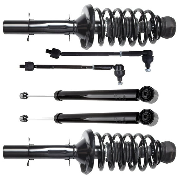SCITOO 171525 5984 ES3709A ES3710A Front Strut Spring Assembly Rear shock absorber Tie Rod Assembly (inner & outer) Fits 1999 2000 2001 2002 2003 2004 2005 2006 for Volkswagen Golf