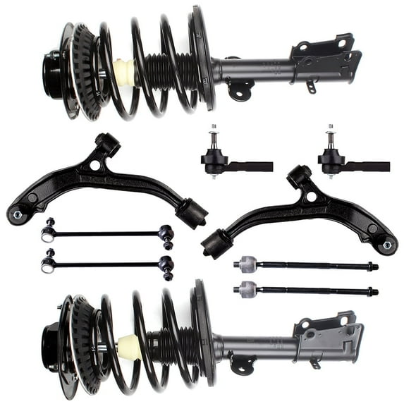 SCITOO 171572L 171572R ES3537 Front Strut Spring Assembly Tie Rod End Control Arm and Ball Joint Assembly Stabilizer Bar Link Fits 2001 2002 2003 2004 for Dodge Caravan/for Dodge Grand Caravan