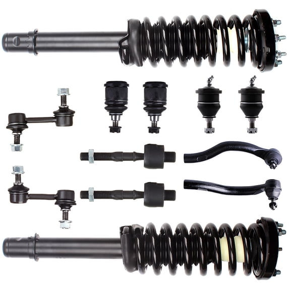 SCITOO 172123L 172123R K90660 K90661 K80228 Front Strut Spring Assembly Stabilizer Bar Link Ball Joint Tie Rod End Fits 2003 2004 2005 2006 2007 for Honda Accord