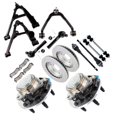 Autoutdoor 15-Piece Front End Suspension Kit For 2000-2006 Chevy Tahoe – Wheel Hubs, Sway Bar, Tie Rods, Control Arms