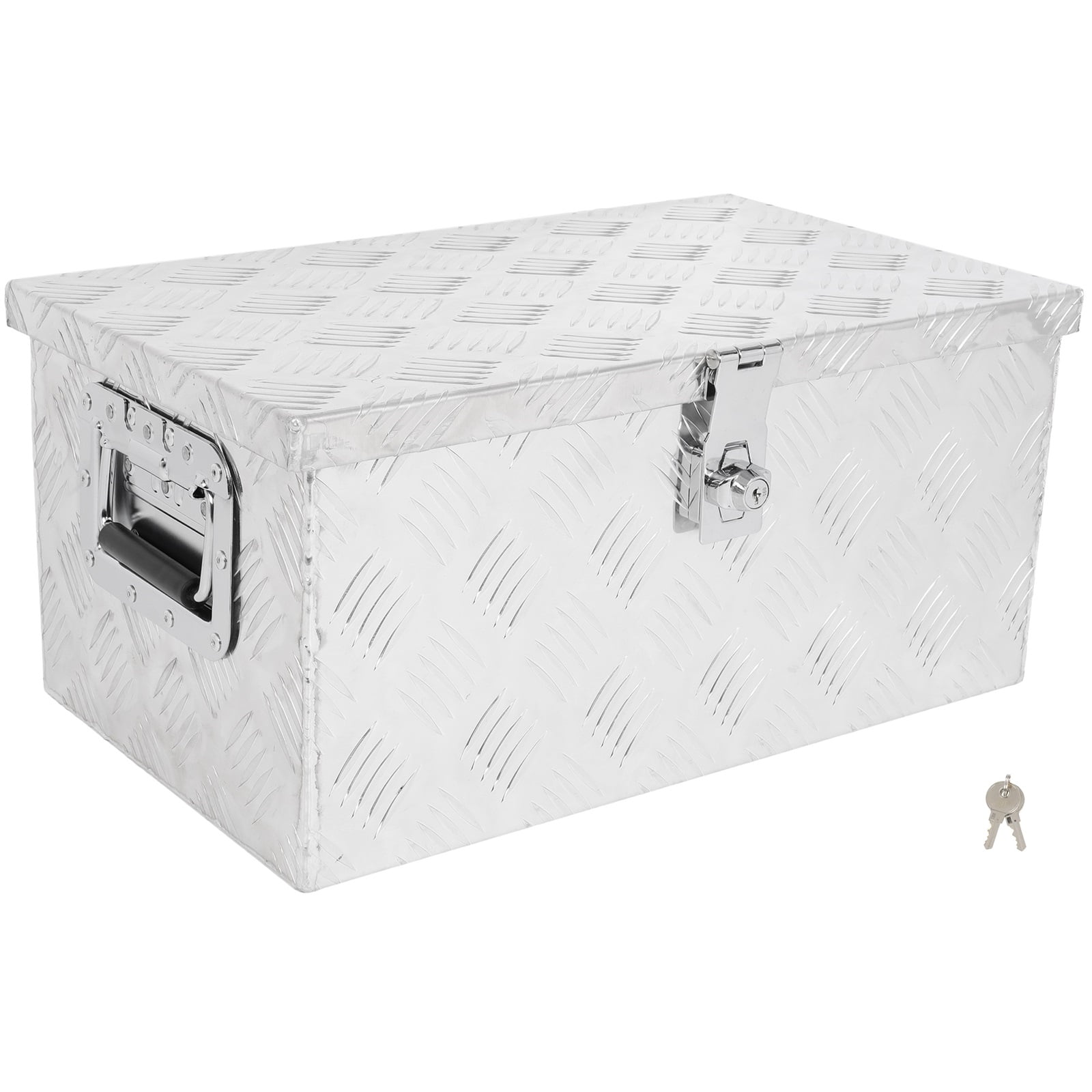 SCITOO 20 Inch Aluminum Truck Bed Tool Box,Heavy Duty Diamond Plate Trailer Tool Box with Lock Keys,Tool Storage Organizer Chest for Pick up,Truck Bed,ATV,RV TrailerWaterproof Silver 20X12X9.5