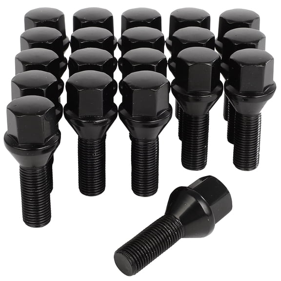 SCITOO 20Pcs Wheel Bolts 12x1.25 Lug Nuts Studs M12x1.25 Black Shank Length 28mm Hex Size17mm Wheel Studs for Jeep Compass for Jeep Renegade for Fiat for Cherokee for Chrysler 200 for Dodge Dart