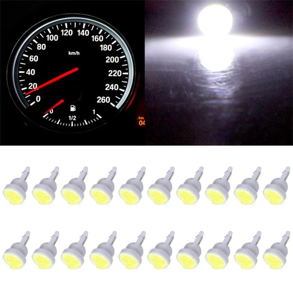 SCITOO 20Pcs White T10 168 Light Bulbs 194 Instrument Gauge Cluster Light Bulbs with Sockets