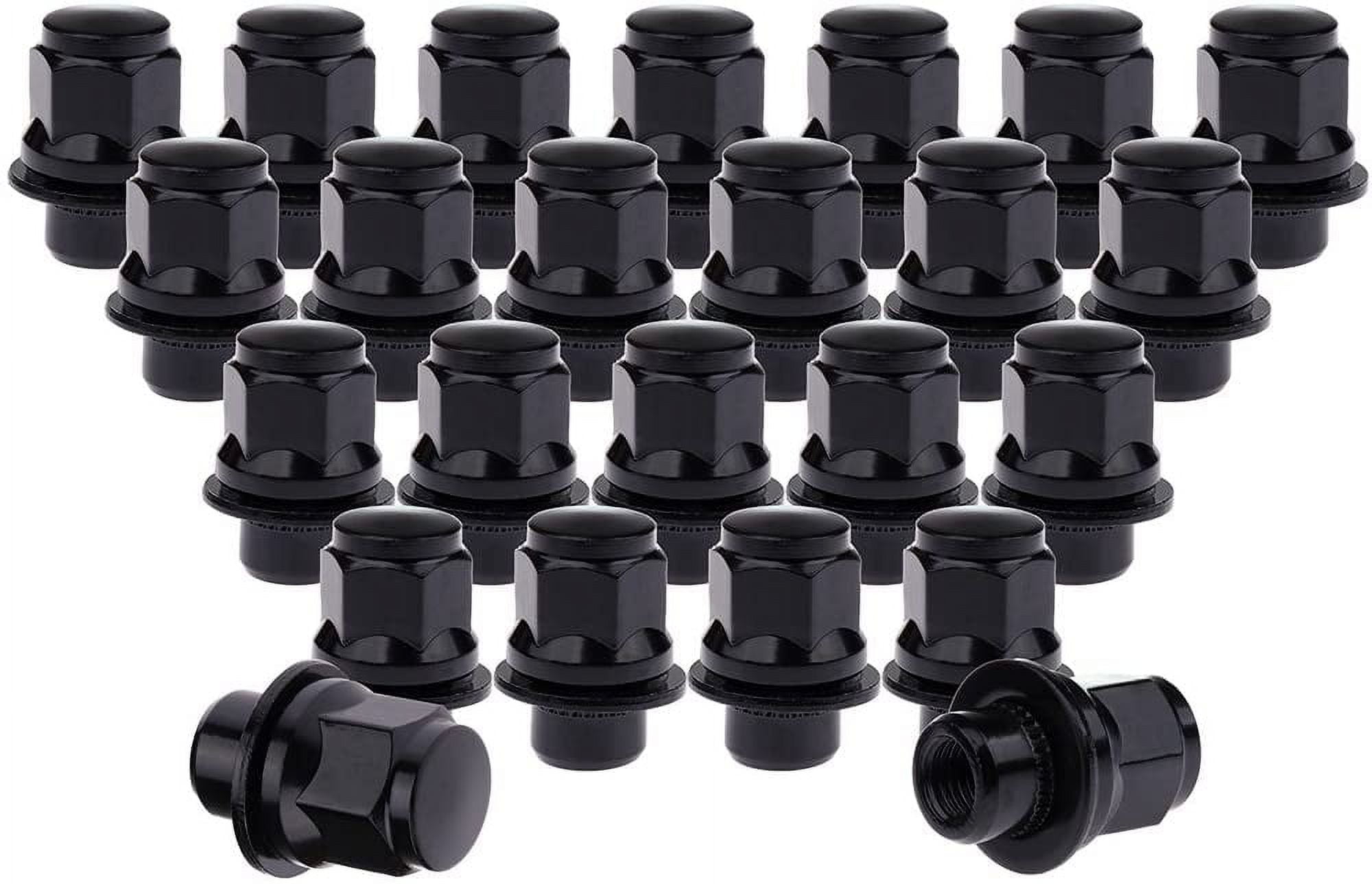 SCITOO 24PCS Black Lug Nuts for 13/16" Drive Close End, 1.45" Tall, 12x1.5 Thread, Fits for Toyota 4Runner/ Avalon/Avanza/Camry/Celica/Corolla/FJ Cruiser/Highlander/Land Cruiser/Matrix 1997-2016
