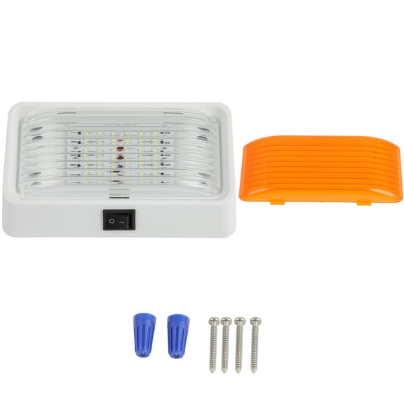 SCITOO 2x Exterior Utility 12V Lighting Fixture LED Panel LED RV Porch Light with On/Off Switch Utility Light Lighting Fixture Cover Replacement for RVs Motorhome Campers, 12V