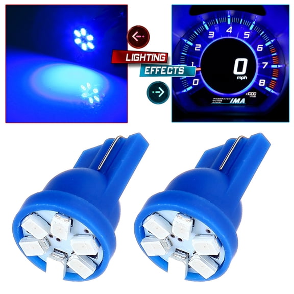 SCITOO 2x T10 Epistar Festoon LED Blue 6000K Super Bright:6-3020-SMD ets 194 168 W5W 175 2825 161 LED Bulb Fit for Interior Dome Map Trunk Light Error Free