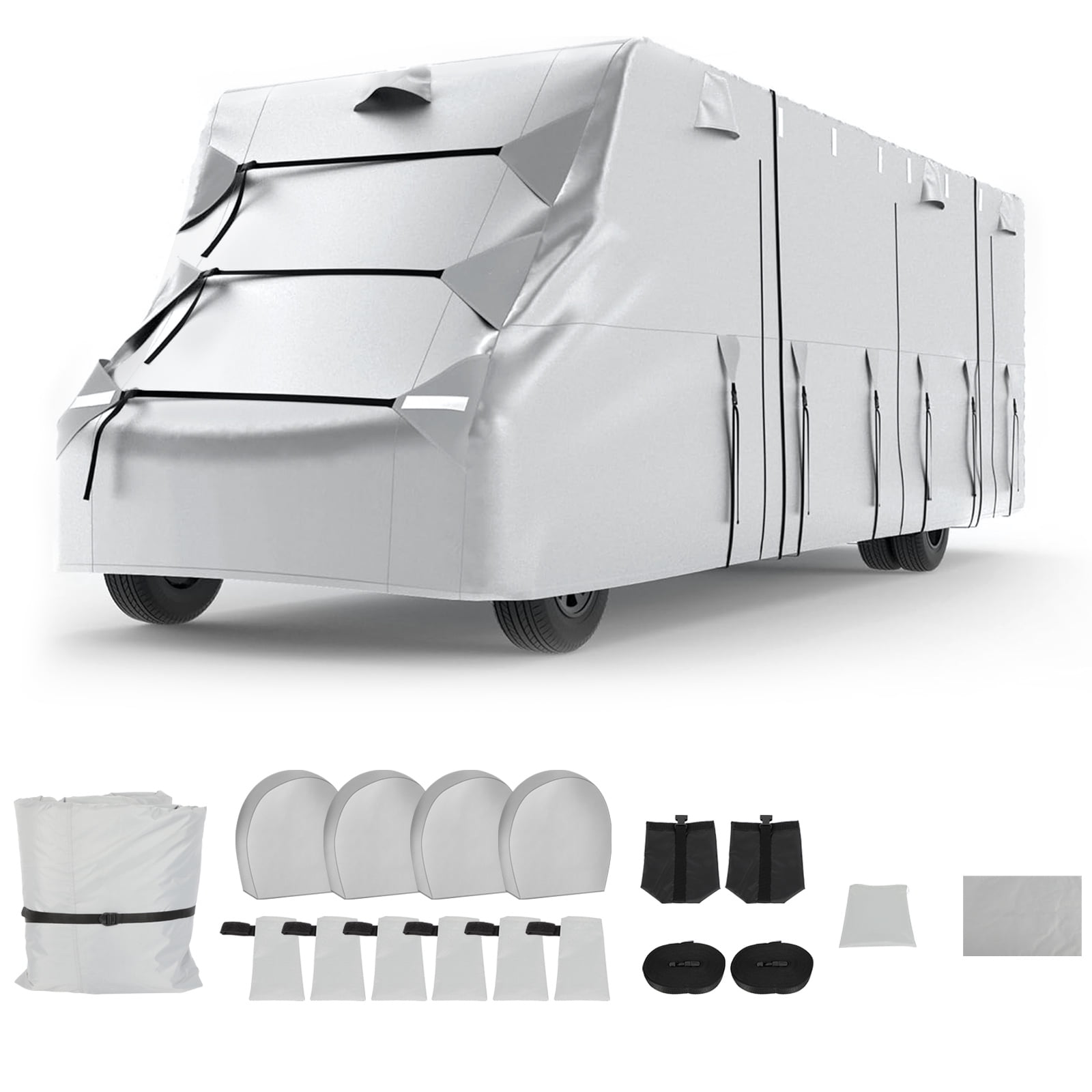 SCITOO 300D Top Oxford Cloth Class C RV Cover 26'-29' with 4 Tire ...
