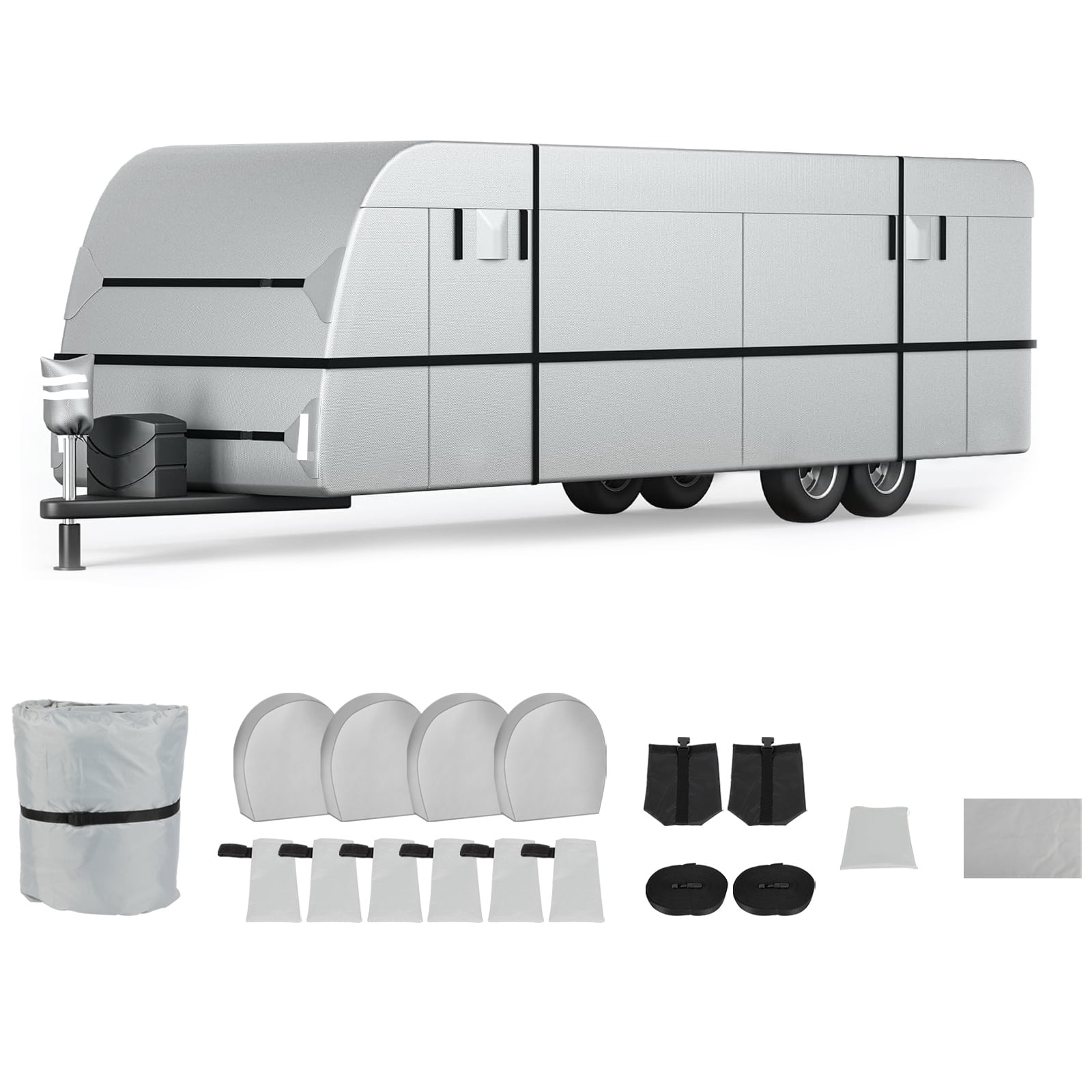 SCITOO 300D Top Oxford Cloth RV Travel Trailer Cover 30'-33' with 4 ...