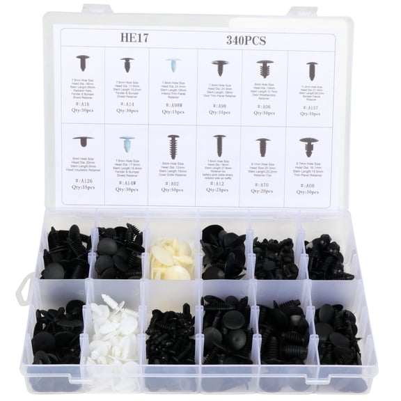 SCITOO 340Pcs Bumper Retainer Clips Kit Car Fastener Rivet Push Door Trim Panel Clips fit for GM For Toyota For Honda for Ford For Chrysler,12 Sizes