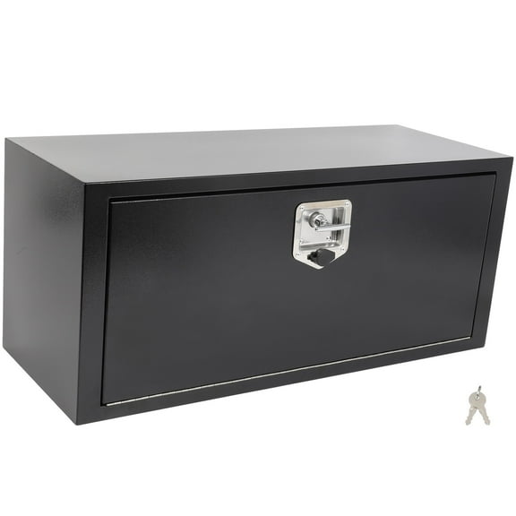 SCITOO 36 Inch Iron Truck Bed Tool Box,Heavy Duty Diamond Plate Trailer Tool Box with Lock Keys,Tool Storage Organizer Chest for Pick up,Truck Bed,ATV,RV TrailerWaterproof Black 36X14X16