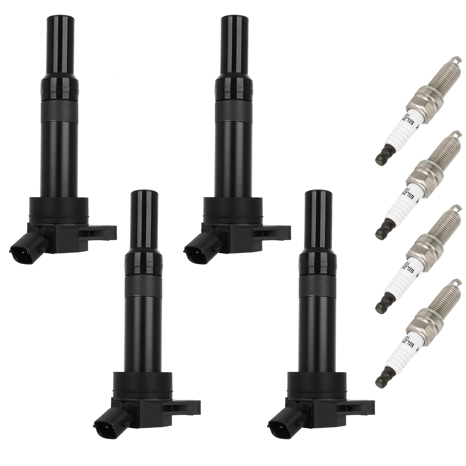 SCITOO 4 bobinas de encendido con 4 bujías de iridio para Hyundai para Kia Elantra Tucson Forte Soul 2011 2012 2013 2014 2015 2016 2017 2018 2019 1.8L 2.0L L4 UF651 C1804