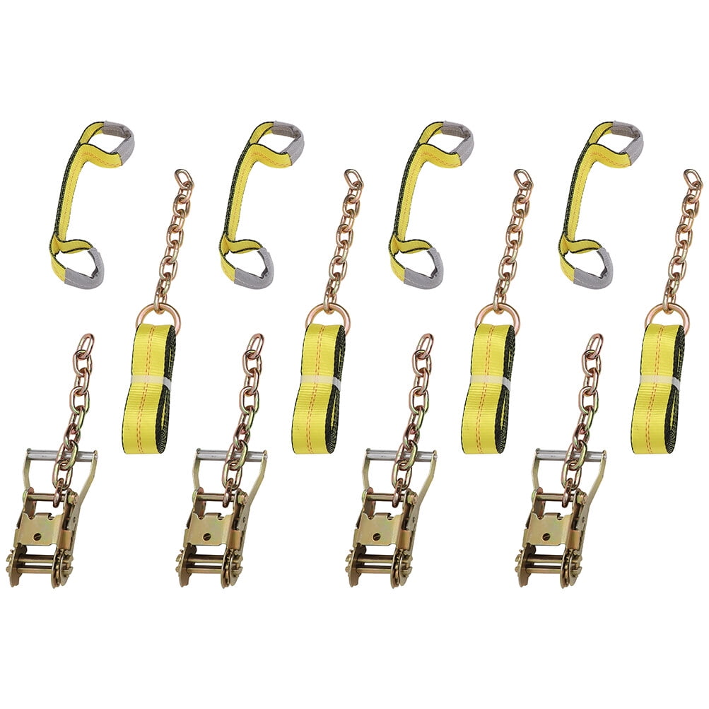 4-Set (12 Total) With Ratchets & J-Hooks - Tow Truck Tie Downs - Foto 9