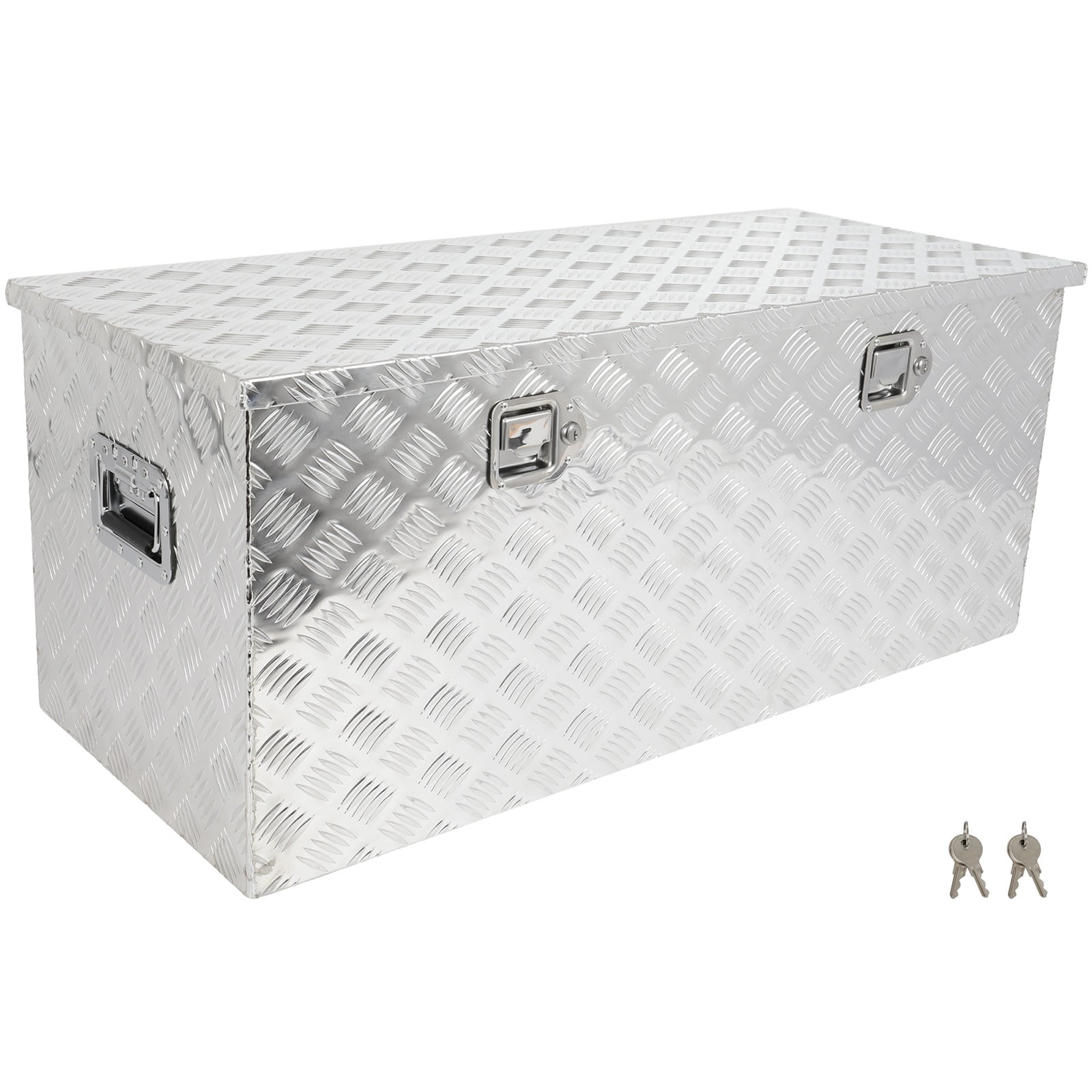SCITOO 49" Silver Truck Bed Tool Box - Heavy Duty Storage With Lock & Organizer Tray