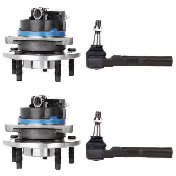 SCITOO 4pcs Front Suspension Kit Wheel Hub Outer Tie Rod End Fit 1997-2003 For Chevy For Malibu 1999-2004 For Oldsmobile Alero 1997-1999 For Oldsmobile Cutlass 1999-2005 For Pontiac Grand Am