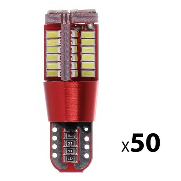SCITOO 50Pcs T10 194 Error Free LED Light Bulbs 168 2825 W5W Light Bulbs for Dome Light Map Light