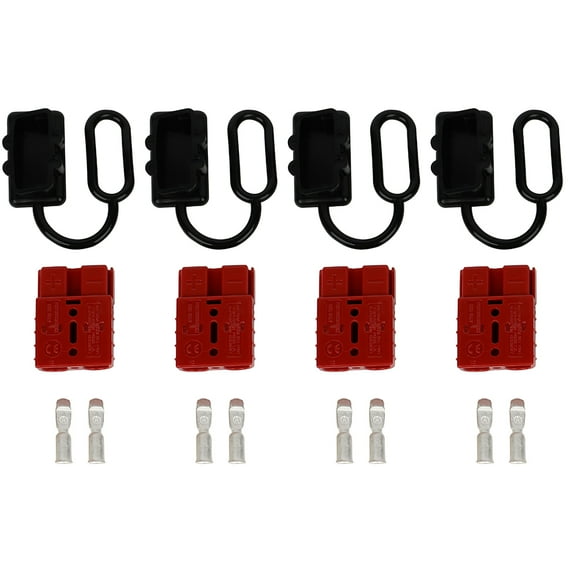 SCITOO 6-10 Gauge Battery Quick Connector 50A Battery Quick Disconnect Wire Harness Plug Kit Battery Quick Connector Disconnect Plug for Motor Recovery Winch Trailer, 4 PCS