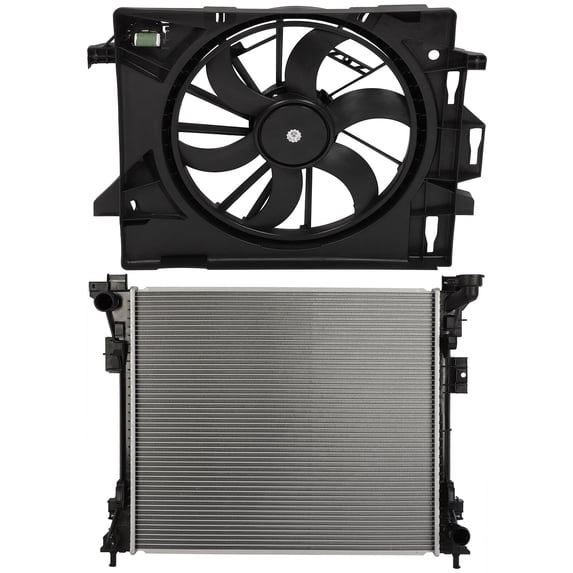 SCITOO 620-577 Cooling Fan*1+ 2968 Radiator*1 Fit for 2006-2013 for IS250