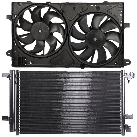 SCITOO 620-659 Cooling Fan + 3794 Condenser Fit for 2014-2017 for Chevrolet for Impala 2013-2015 for Chevrolet for Malibu 2016 for Chevrolet for Malibu Limited