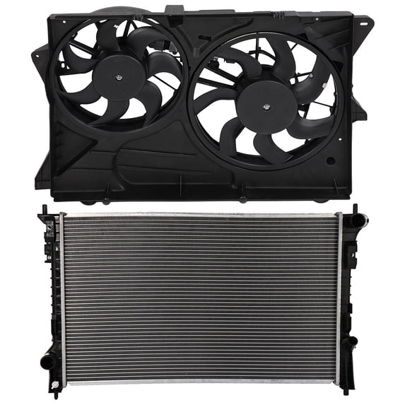 SCITOO 621-010 Cooling Fan + 2937 Radiator Fit for 2010-2012 for Ford for Flex 2010-2012 for Lincoln for MKT