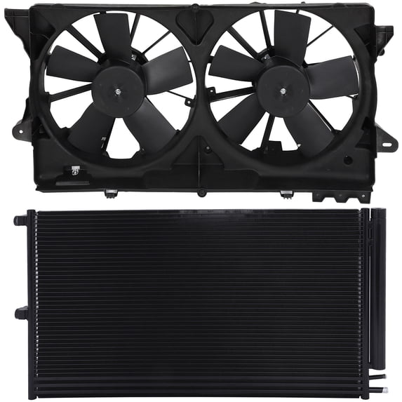 SCITOO 621-238 Cooling Fan*1+ 3396 Condenser*1 Fit for 2007-2012 for ES350 2005-2010 for Toyota for Avalon 2007-2011 for Toyota for Camry 2009-2012 for Toyota for Venza
