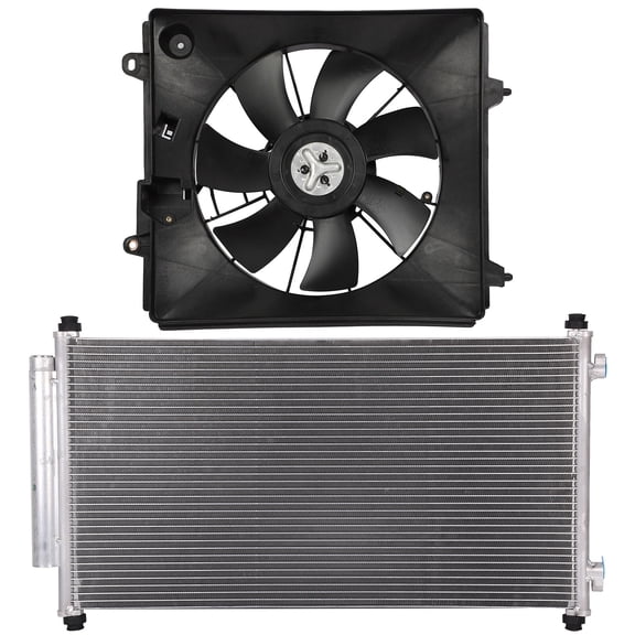 SCITOO 621770 Cooling Fan*1+ 3628 Condenser*1 Fit for 2007-2012 for Nissan for Sentra