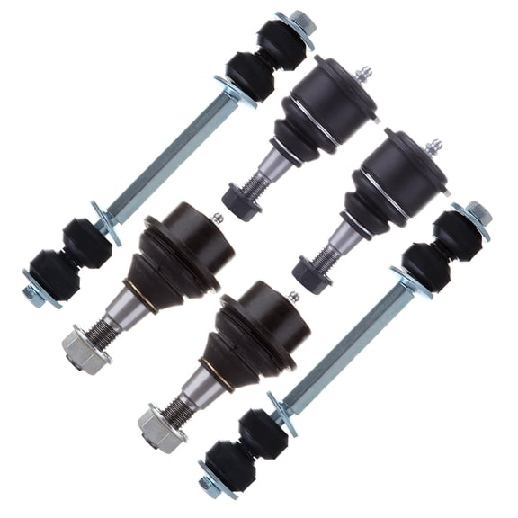 SCITOO 6Pc Upper Lower Ball Joints Front Sway Bar Link fit for Chevrolet Express for GMC Savana 1500 2500 2003-2008