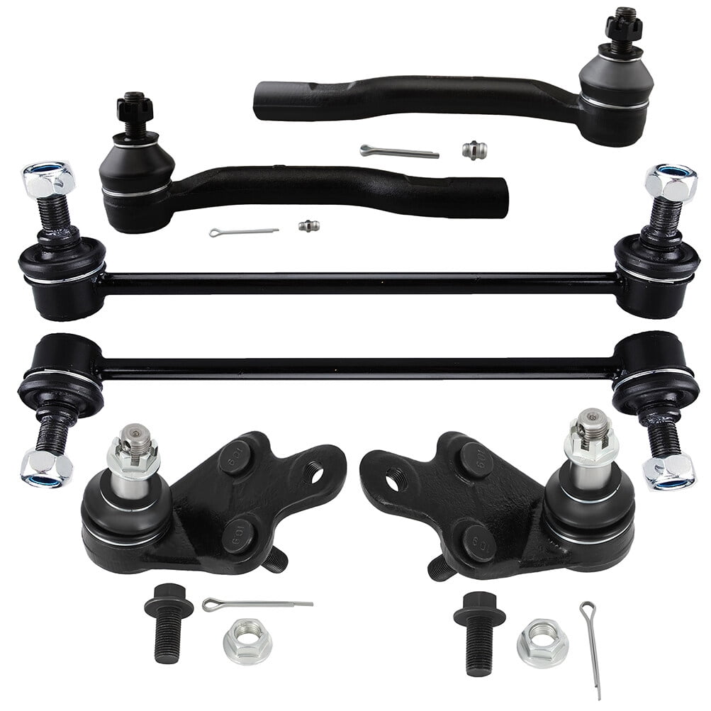 SCITOO 6pcs Front Suspension Kit Lower Ball Joint Outer Tie Rod End