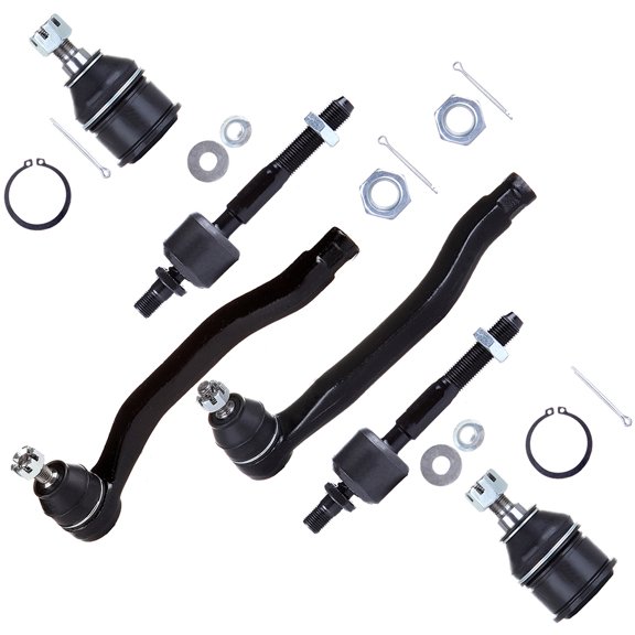 SCITOO 6pcs Suspension Kit 2 Lower Ball Joint 2 Inner 2 Outer Tie Rod End fit for 1990-1993 for Honda for Accord K9643 Es3153