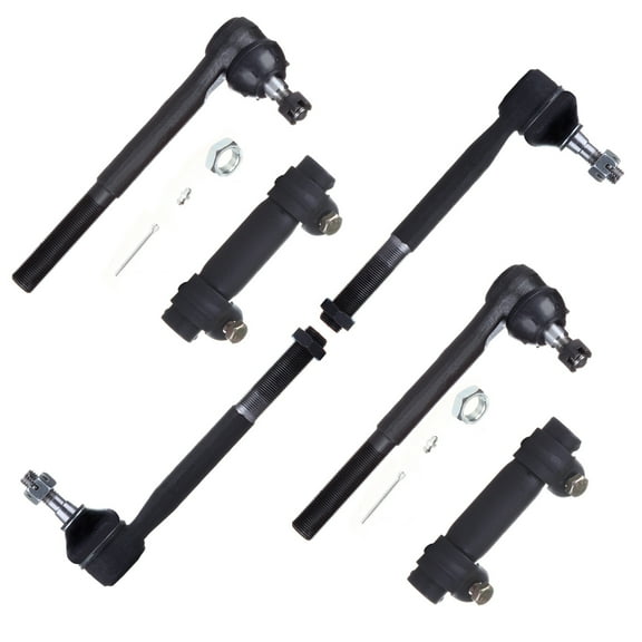 SCITOO 6pcs Suspension Kit 2 Outer 2 Inner Tie Rod Ends 2 Tie Rod End Adjusting Sleeves for Chevrolet C1500 C2500 C3500 Pickup Suburban Express 1500 2500 3500 Tahoe RWD GMC Series 1988-1999 ES2836RL
