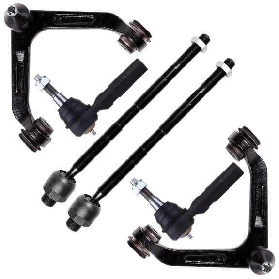 SCITOO 6pcs Suspension Kit 2 Upper Control Arm + Pre-Assembled Ball Joint 2 Inner 2 Outer Tie Rod End Link fit for 2003-2005 for Dodge Ram 2500 3500 K7462 EV80211 ES3538