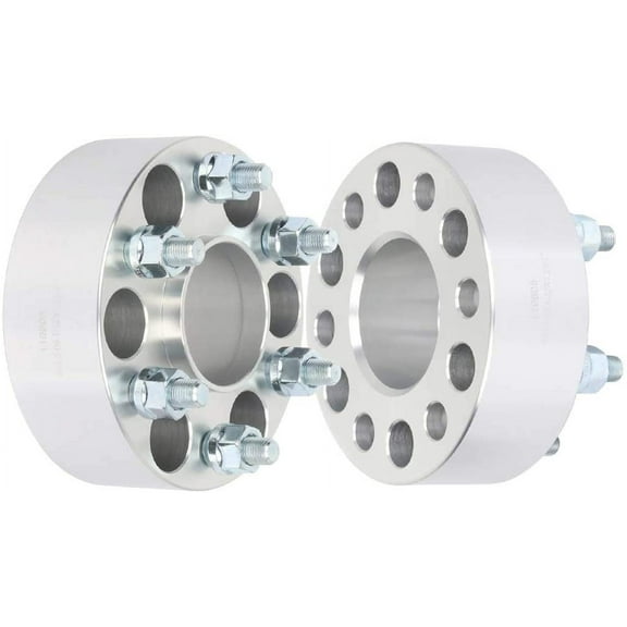 SCITOO 6x4.5 Wheel Spacers 2 inch Thick Hub Bore 66.1mm with 12x1.25 Studs, Silver 6 Lug Hubcentric Wheel Spacers Fit for Xterra 2005-2015 for Frontier 2005-2016 - 2Pcs