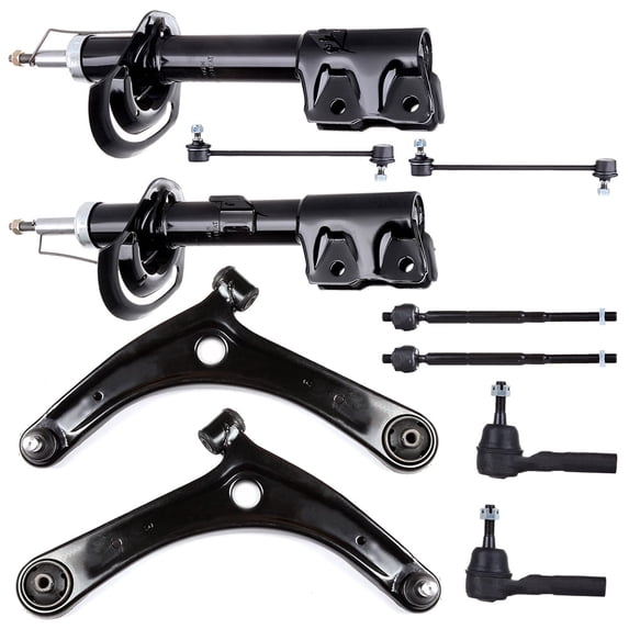 SCITOO 72367 72368 ES800408 EV80645 Front shock absorber Tie Rod End Control Arm and Ball Joint Assembly Stabilizer Bar Link Kit Fits 2007 2008 2009 2010 2011 2012 for Jeep Patriot